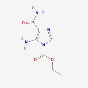 molecular formula C7H10N4O3 B020792 Ethyl 5-amino-4-carbamoylimidazole-1-carboxylate CAS No. 111105-67-0