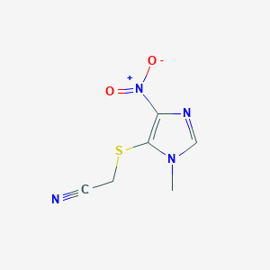 molecular formula C6H6N4O2S B020861 2-((1-Methyl-4-nitro-1H-imidazol-5-yl)thio)acetonitrile CAS No. 110579-01-6