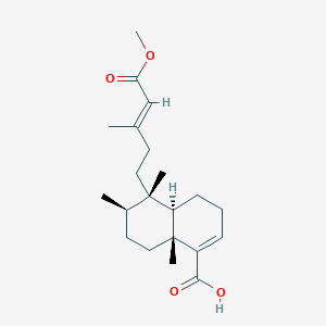 molecular formula C21H32O4 B020886 (4aR,5S,6R,8aR)-5-[(E)-5-methoxy-3-methyl-5-oxopent-3-enyl]-5,6,8a-trimethyl-3,4,4a,6,7,8-hexahydronaphthalene-1-carboxylic acid CAS No. 24513-41-5