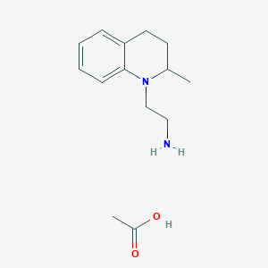 molecular formula C14H22N2O2 B020906 1-Quinolineethylamine, 3,4-dihydro-2-methyl-, acetate CAS No. 102259-71-2