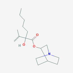 molecular formula C17H29NO3 B020913 Heptanoic acid, 2-hydroxy-2-isopropentyl-, 3-quinuclidinyl ester CAS No. 101913-73-9