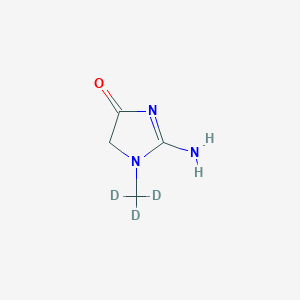 molecular formula C4H7N3O B020915 2-氨基-3-(三氘甲基)-4H-咪唑-5-酮 CAS No. 143827-20-7