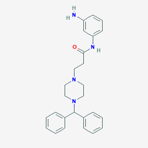 molecular formula C26H30N4O B020934 1-Piperazinepropanamide, N-(3-aminophenyl)-4-(diphenylmethyl)- CAS No. 107314-43-2