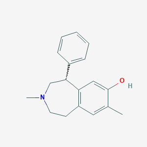 molecular formula C18H21NO B020952 (5R)-3,8-dimethyl-5-phenyl-1,2,4,5-tetrahydro-3-benzazepin-7-ol CAS No. 105301-43-7