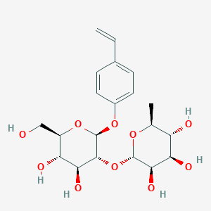 molecular formula C20H28O10 B209544 2-[2-(4-Ethenylphenoxy)-4,5-dihydroxy-6-(hydroxymethyl)oxan-3-yl]oxy-6-methyloxane-3,4,5-triol CAS No. 90852-99-6