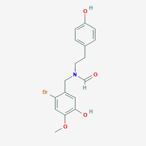 molecular formula C17H18BrNO4 B021034 N-(2-Bromo-5-hydroxy-4-methoxybenzyl)-N-(4-hydroxyphenethyl)formamide CAS No. 122584-18-3