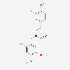 molecular formula C17H17Br2NO4 B021035 N-(3-Bromo-4-hydroxyphenethyl)-N-(2-bromo-5-hydroxy-4-methoxybenzyl)formamide CAS No. 162334-97-6