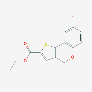 molecular formula C14H11FO3S B021049 ethyl 8-fluoro-4H-thieno[3,2-c]chromene-2-carboxylate CAS No. 105799-70-0