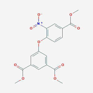 molecular formula C18H15NO9 B021074 1,3-Benzenedicarboxylic acid, 5-(4-(methoxycarbonyl)-2-nitrophenoxy)-, dimethyl ester CAS No. 100596-39-2