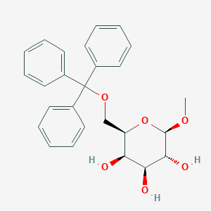 molecular formula C26H28O6 B021076 (2R,3R,4S,5R,6R)-2-methoxy-6-((trityloxy)methyl)tetrahydro-2H-pyran-3,4,5-triol CAS No. 35780-80-4