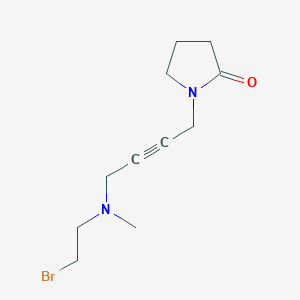 molecular formula C11H17BrN2O B021082 N-(4-((2-Bromoethyl)methylamino)-2-butynyl)-2-pyrrolidone CAS No. 106976-61-8