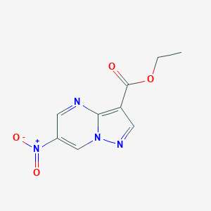 molecular formula C9H8N4O4 B021110 Ethyl 6-nitropyrazolo[1,5-a]pyrimidine-3-carboxylate CAS No. 105411-95-8