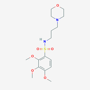 molecular formula C16H26N2O6S B021117 Benzenesulfonamide, N-(3-(4-morpholinyl)propyl)-2,3,4-trimethoxy- CAS No. 103595-52-4