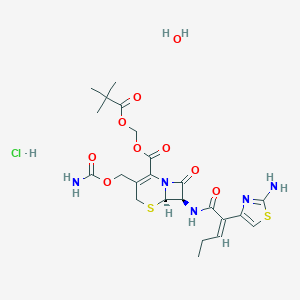 molecular formula C23H32ClN5O9S2 B211295 Cefcapene pivoxil hydrochloride CAS No. 147816-24-8