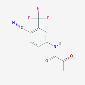 molecular formula C11H7F3N2O2 B021143 N-[4-Cyano-3-(trifluoromethyl)phenyl]-2-oxopropanamide CAS No. 87310-69-8