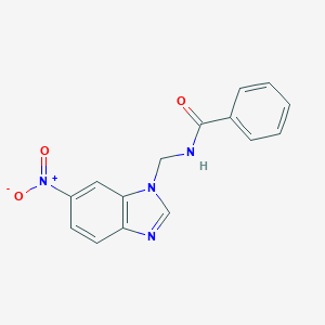 molecular formula C15H12N4O3 B021159 Benzamide, N-((6-nitro-1H-benzimidazol-1-yl)methyl)- CAS No. 103706-79-2