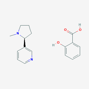 molecular formula C₁₇H₂₀N₂O₃ B021173 Benzoic acid, 2-hydroxy-, compd. with 3-[(2S)-1-methyl-2-pyrrolidinyl]pyridine (1:1) CAS No. 29790-52-1