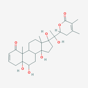 molecular formula C28H40O8 B211769 2-[1-hydroxy-1-(5,6,14,17-tetrahydroxy-10,13-dimethyl-1-oxo-6,7,8,9,11,12,15,16-octahydro-4H-cyclopenta[a]phenanthren-17-yl)ethyl]-4,5-dimethyl-2,3-dihydropyran-6-one CAS No. 63139-16-2