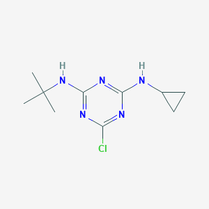 molecular formula C10H16ClN5 B021179 2-(Tert-butylamino)-4-chloro-6-cyclopropylamino-1,3,5-triazine CAS No. 26737-71-3