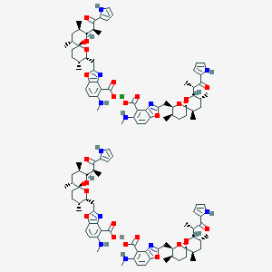 molecular formula C116H144CaMgN12O24 B211984 calcium;magnesium;5-(methylamino)-2-[[(2S,3R,5R,6S,8R,9R)-3,5,9-trimethyl-2-[(2S)-1-oxo-1-(1H-pyrrol-2-yl)propan-2-yl]-1,7-dioxaspiro[5.5]undecan-8-yl]methyl]-1,3-benzoxazole-4-carboxylate 