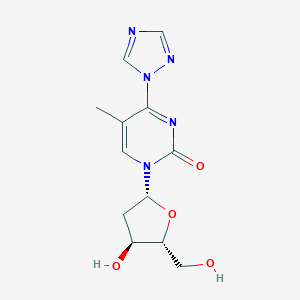 molecular formula C12H15N5O4 B021212 1-[(2R,4S,5R)-4-hydroxy-5-(hydroxymethyl)oxolan-2-yl]-5-methyl-4-(1,2,4-triazol-1-yl)pyrimidin-2-one CAS No. 109389-25-5