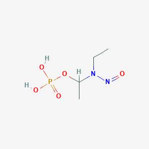 molecular formula C4H11N2O5P B021223 1-[Ethyl(nitroso)amino]ethyl dihydrogen phosphate CAS No. 105528-04-9