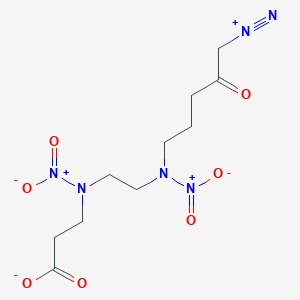 molecular formula C10H16N6O7 B021274 beta-ALANINE, N-(2-((5-DIAZO-4-OXOPENTYL)NITROAMINO)ETHYL)-N-NITRO- CAS No. 102516-67-6