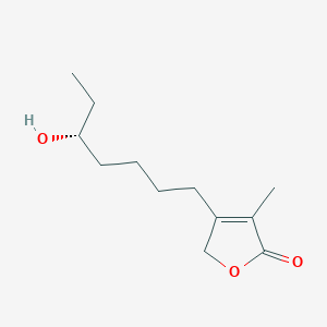 molecular formula C12H20O3 B021278 3-[(5R)-5-hydroxyheptyl]-4-methyl-2H-furan-5-one CAS No. 103963-35-5