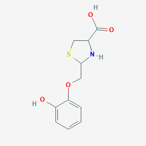 molecular formula C11H13NO4S B021307 2-((2-Hydroxyphenoxy)methyl)-4-thiazolidinecarboxylic acid CAS No. 103182-84-9