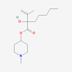 molecular formula C16H29NO3 B021311 Heptanoic acid, 2-hydroxy-2-isopropenyl-, 1-methyl-4-piperidyl ester CAS No. 101913-74-0