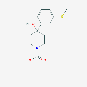 molecular formula C17H25NO3S B021334 4-Hydroxy-4-(3-methylsulfanylphenyl)-piperidin-1-carboxylic acid tert-butyl ester CAS No. 346688-66-2