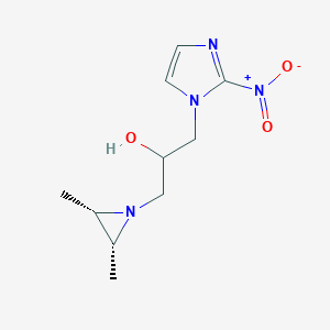 molecular formula C10H16N4O3 B021353 cis-alpha-((2,3-Dimethyl-1-aziridinyl)methyl)-2-nitro-1H-imidazole-1-ethanol CAS No. 105027-77-8