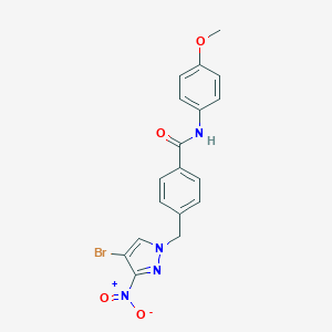 molecular formula C18H15BrN4O4 B213533 4-[(4-BROMO-3-NITRO-1H-PYRAZOL-1-YL)METHYL]-N~1~-(4-METHOXYPHENYL)BENZAMIDE 