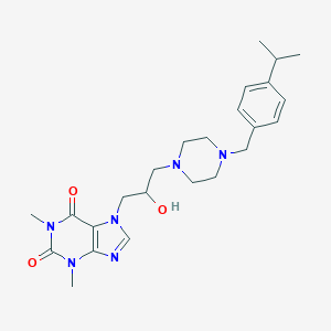 molecular formula C24H34N6O3 B021354 Theophylline, 7-(2-hydroxy-3-(4-(p-isopropylbenzyl)-1-piperazinyl)propyl)- CAS No. 19976-95-5