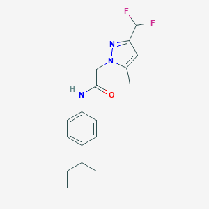 molecular formula C17H21F2N3O B213547 N~1~-[4-(SEC-BUTYL)PHENYL]-2-[3-(DIFLUOROMETHYL)-5-METHYL-1H-PYRAZOL-1-YL]ACETAMIDE 