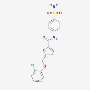 molecular formula C18H15ClN2O5S B213574 N-[4-(aminosulfonyl)phenyl]-5-[(2-chlorophenoxy)methyl]-2-furamide 