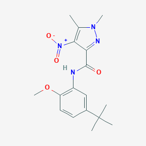 molecular formula C17H22N4O4 B213594 N-[5-(TERT-BUTYL)-2-METHOXYPHENYL]-1,5-DIMETHYL-4-NITRO-1H-PYRAZOLE-3-CARBOXAMIDE 
