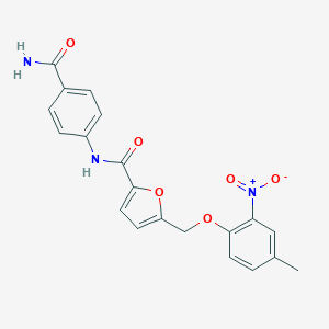 molecular formula C20H17N3O6 B213635 N-[4-(aminocarbonyl)phenyl]-5-[(4-methyl-2-nitrophenoxy)methyl]-2-furamide 