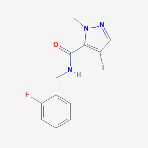 molecular formula C12H11FIN3O B213659 N~5~-(2-FLUOROBENZYL)-4-IODO-1-METHYL-1H-PYRAZOLE-5-CARBOXAMIDE 