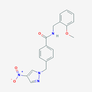 molecular formula C19H18N4O4 B213672 N-(2-methoxybenzyl)-4-[(4-nitro-1H-pyrazol-1-yl)methyl]benzamide 