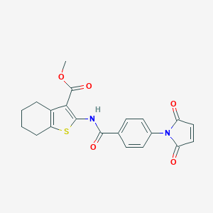 molecular formula C21H18N2O5S B213721 methyl 2-{[4-(2,5-dioxo-2,5-dihydro-1H-pyrrol-1-yl)benzoyl]amino}-4,5,6,7-tetrahydro-1-benzothiophene-3-carboxylate 