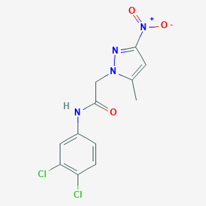 molecular formula C12H10Cl2N4O3 B213738 n-(3,4-dichlorophenyl)-2-(5-methyl-3-nitro-1h-pyrazol-1-yl)acetamide 