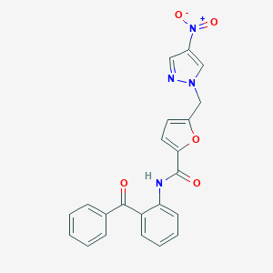 molecular formula C22H16N4O5 B213787 N-(2-BENZOYLPHENYL)-5-[(4-NITRO-1H-PYRAZOL-1-YL)METHYL]-2-FURAMIDE 