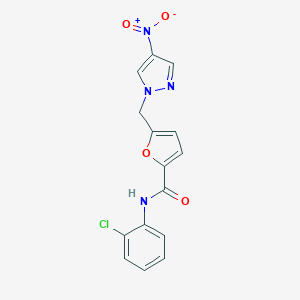molecular formula C15H11ClN4O4 B213797 N-(2-CHLOROPHENYL)-5-[(4-NITRO-1H-PYRAZOL-1-YL)METHYL]-2-FURAMIDE 