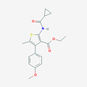 molecular formula C19H21NO4S B213804 ETHYL 2-CYCLOPROPANEAMIDO-4-(4-METHOXYPHENYL)-5-METHYLTHIOPHENE-3-CARBOXYLATE 