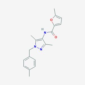 molecular formula C19H21N3O2 B213828 N~2~-[3,5-DIMETHYL-1-(4-METHYLBENZYL)-1H-PYRAZOL-4-YL]-5-METHYL-2-FURAMIDE 
