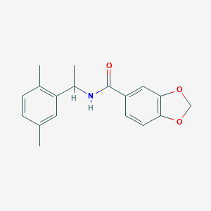molecular formula C18H19NO3 B213830 N-[1-(2,5-dimethylphenyl)ethyl]-1,3-benzodioxole-5-carboxamide 