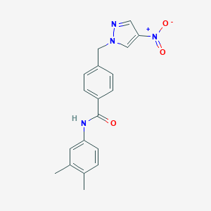 molecular formula C19H18N4O3 B213852 N-(3,4-dimethylphenyl)-4-[(4-nitro-1H-pyrazol-1-yl)methyl]benzamide 