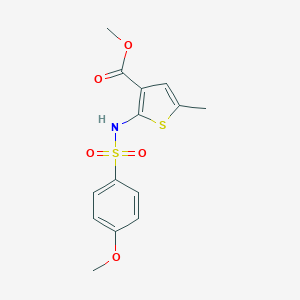 molecular formula C14H15NO5S2 B213857 methyl 2-{[(4-methoxyphenyl)sulfonyl]amino}-5-methyl-3-thiophenecarboxylate 