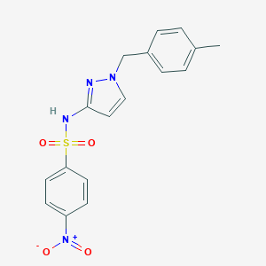 molecular formula C17H16N4O4S B213944 N-[1-(4-METHYLBENZYL)-1H-PYRAZOL-3-YL]-4-NITRO-1-BENZENESULFONAMIDE 
